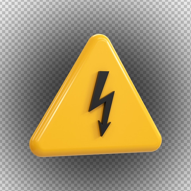 High Voltage signs of high voltage hazard isolated on a Transparent background