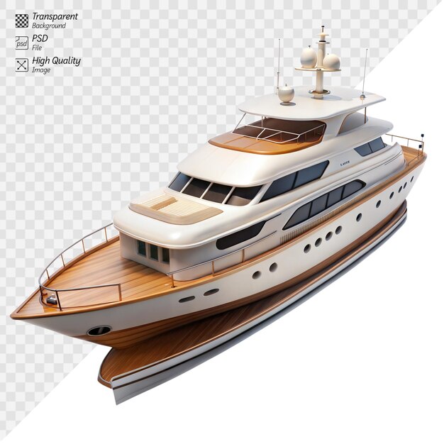 PSD highend luxury yacht gliding on calm waters