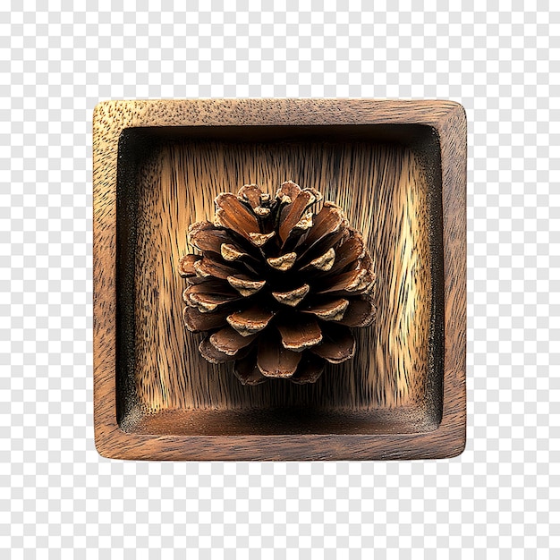 PSD highquality brown pine cone isolated on a transparent background for graphic design