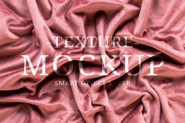 Highquality PSD Velvet Pink cloth mockup with customizable text