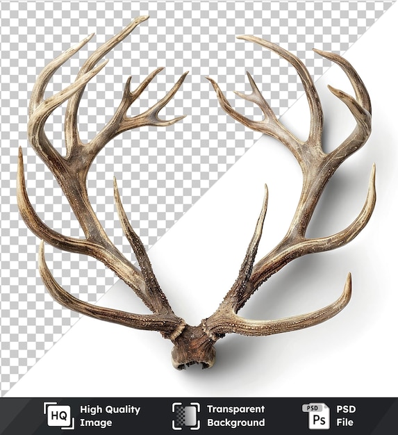 Highquality transparent deer antlers collection with brown and brownwhite deer isolated on