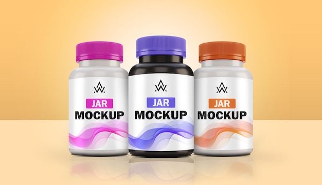 HighResolution Editable Supplement Jar Mockup