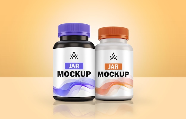 HighResolution Editable Supplement Jar Mockup