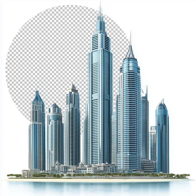 PSD highresolution rendering of a dubai landmark on isolated background