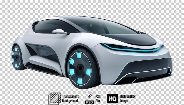 HighTech Electric Car Concept isolated on transparent background