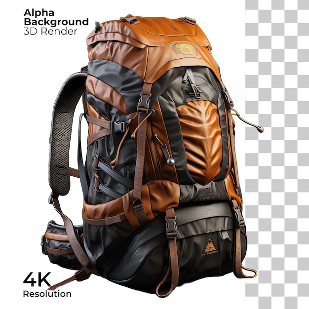 hiking bag on white background PNG