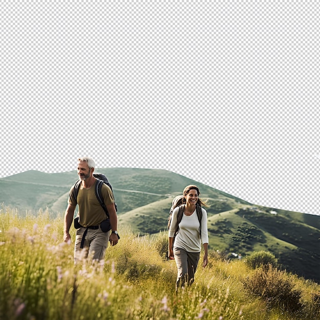 hiking on mountain hill