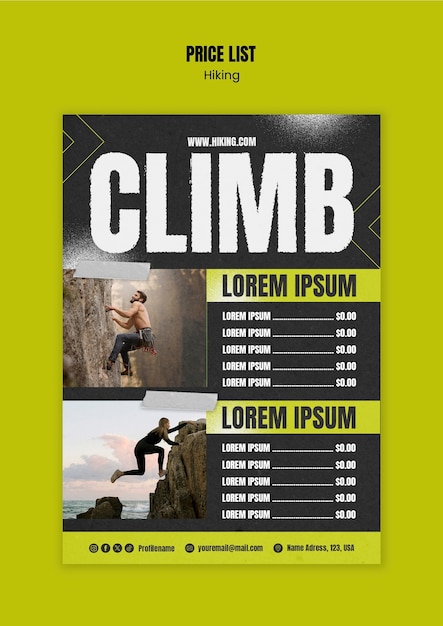 Hiking template design