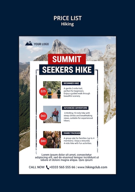 PSD hiking  template design