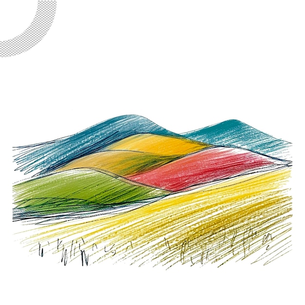 Hills terrain illustration isolated