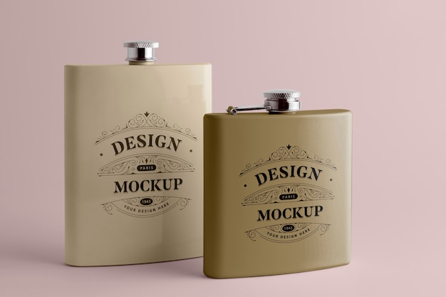 Hip flask design mockup