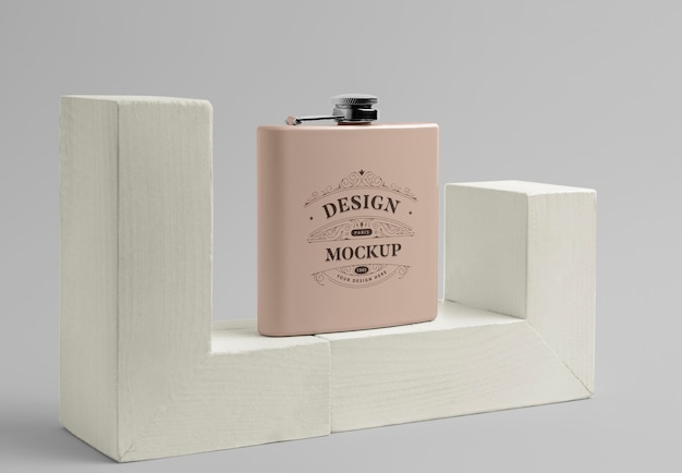 Hip flask design mockup