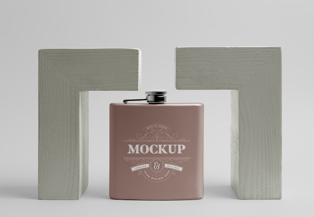 Hip flask design mockup