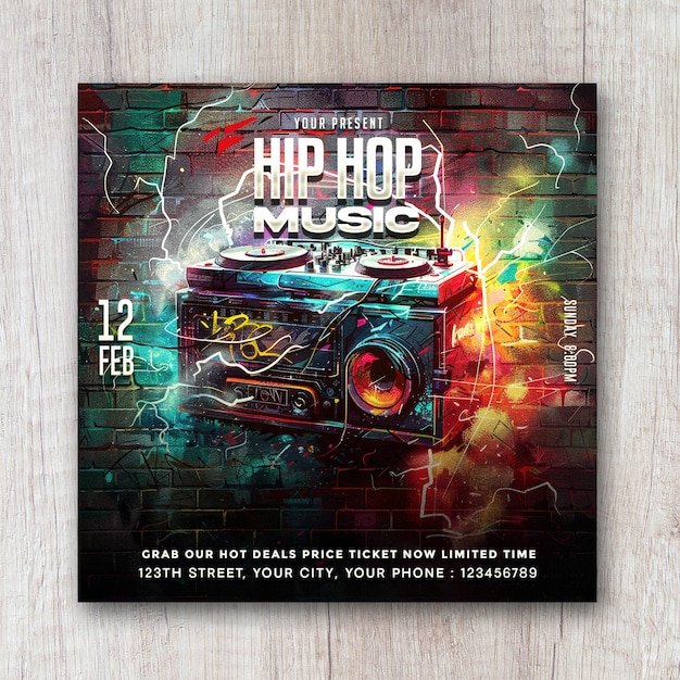 PSD hip hop music poster flyer