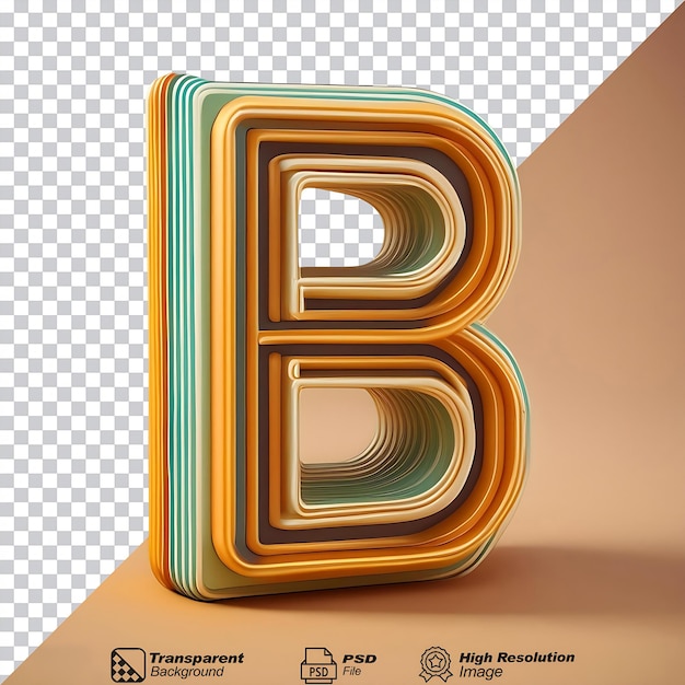 PSD hippie letter b isolated on transparent background