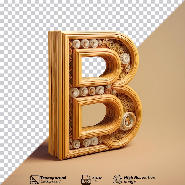 PSD hippie letter b isolated on transparent background