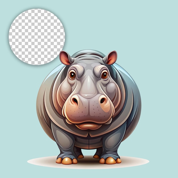 Hippo Portrait logo on transparent Background