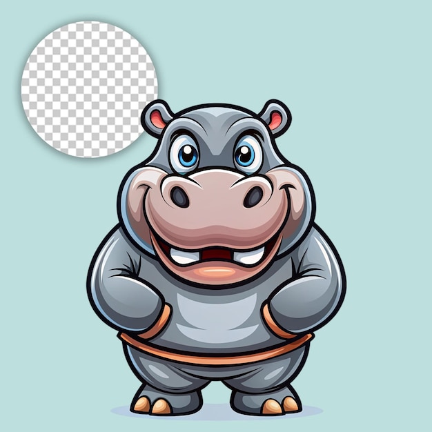 PSD hippo portrait logo on transparent background