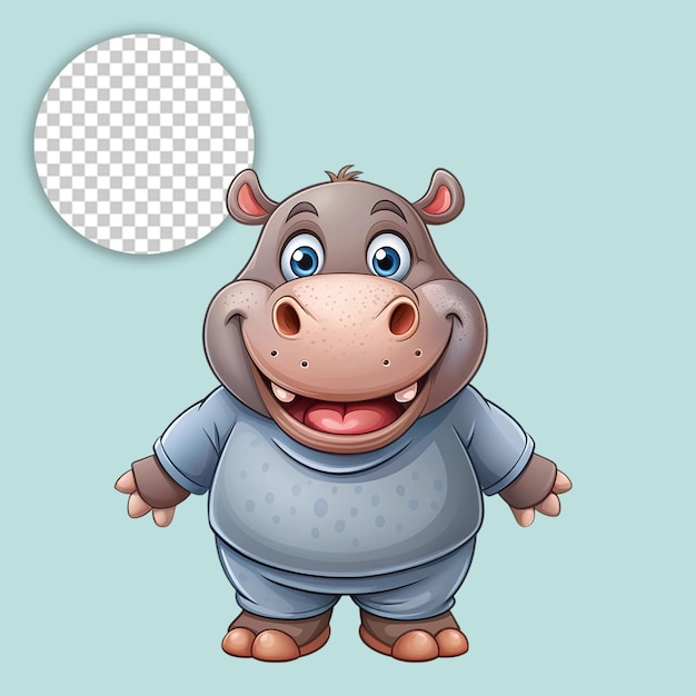 PSD hippo portrait logo on transparent background