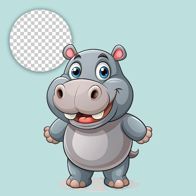 Hippo Portrait logo on transparent Background