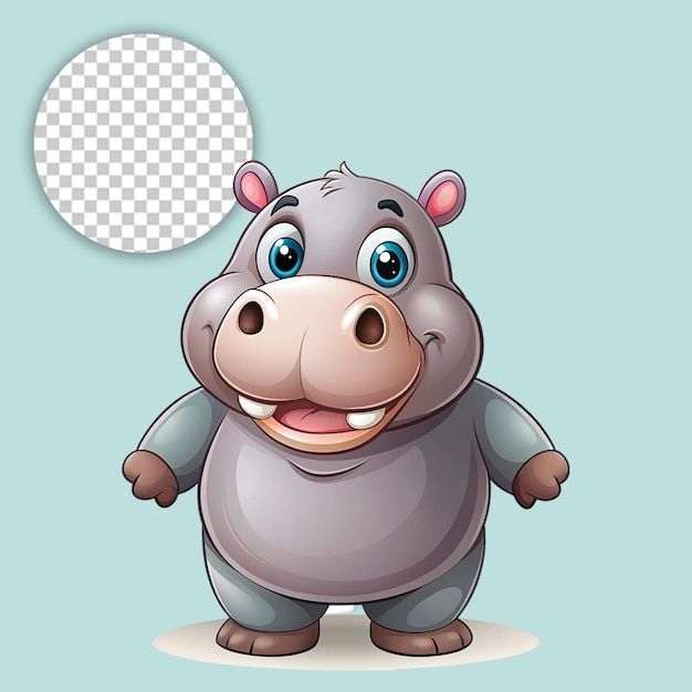 Hippo Portrait logo on transparent Background