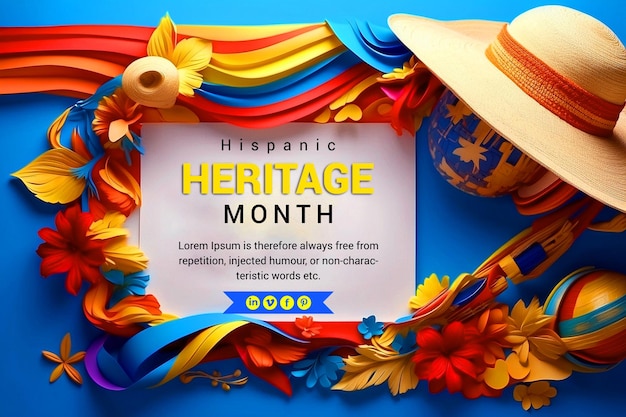 Hispanic heritage month design template celebration