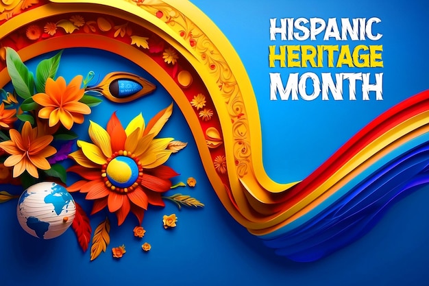 Hispanic heritage month design template celebration