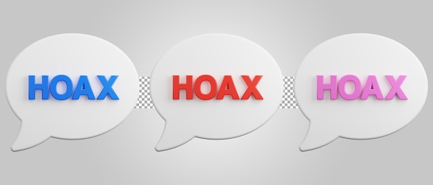 Hoax news Hoax talk On transparent background 3D Illustration