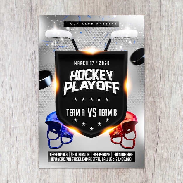 Hockey Playoff Flyer Template