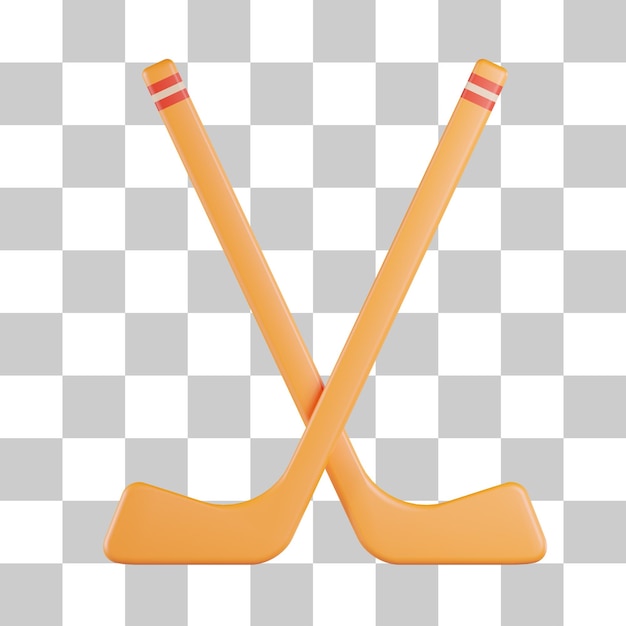 Hockey Stick 3D Icon