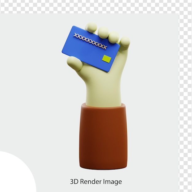 holding atm card 3d illustration