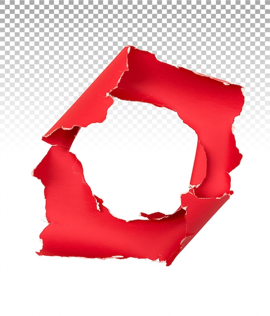 PSD hole in red paper clipped transparency