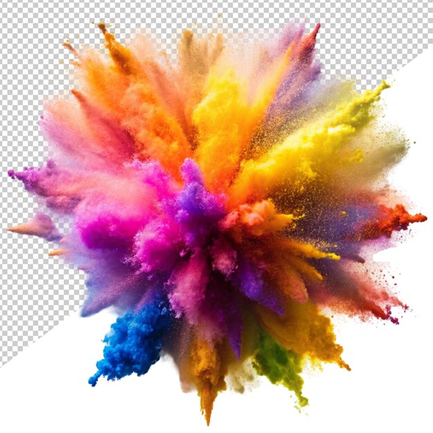 holi color explosion on transparent background