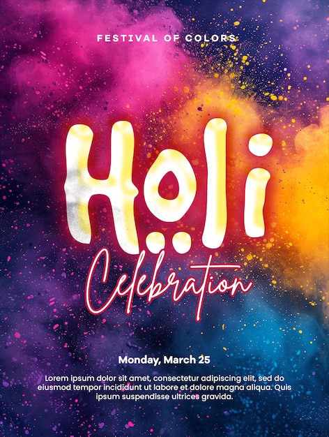 holi festival celebration vertical poster template