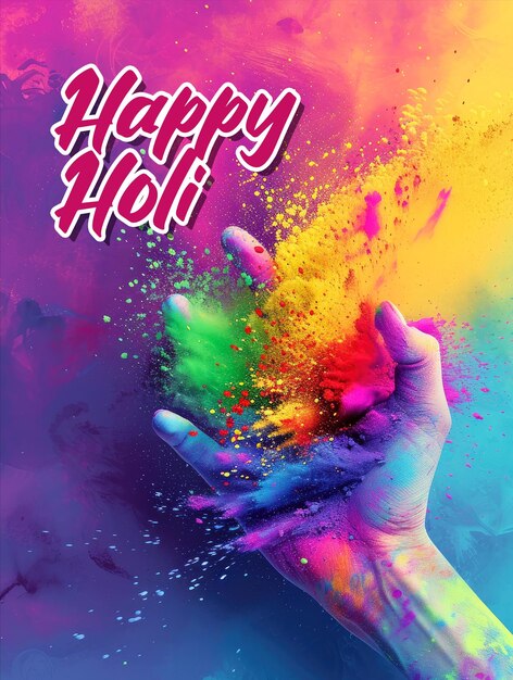 PSD holi festival celebration vertical poster template