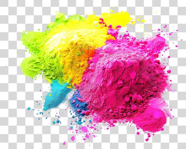 PSD holi festival colorful powder on white background