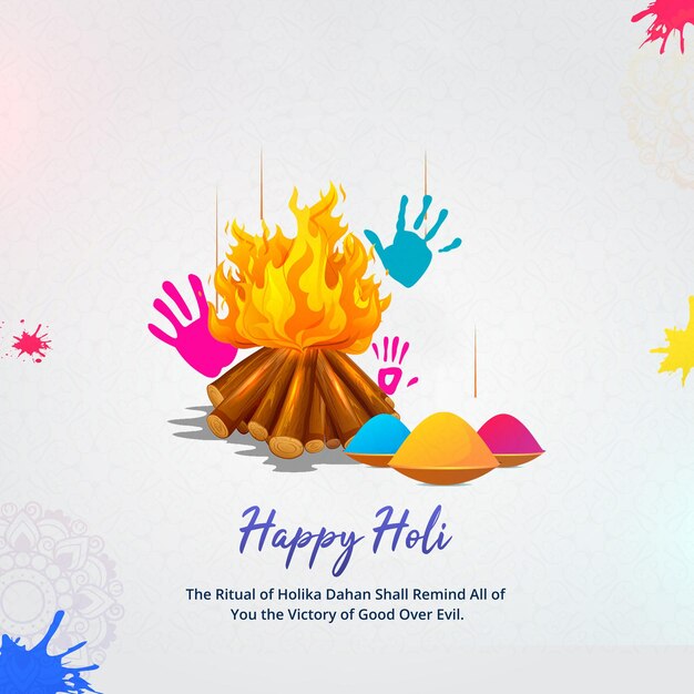 PSD holi festival social media ads posts template