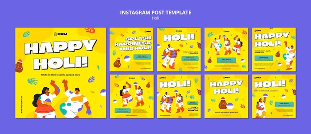 Holi festival template design