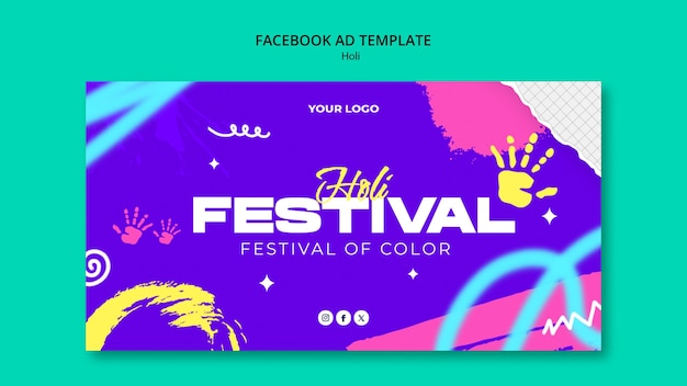 PSD holi festival template design