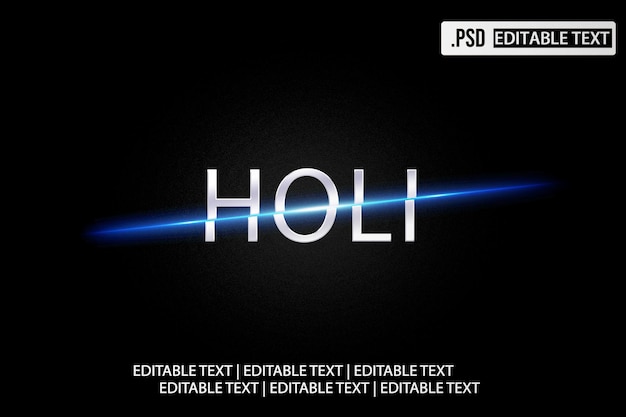 PSD holi festival text style effect