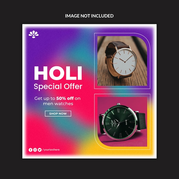 Holi Social Media Post Template 10