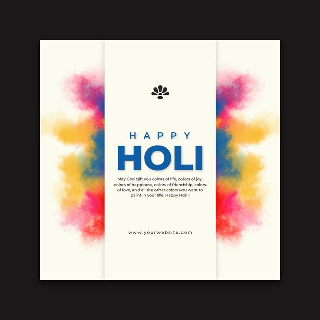 PSD holi social media post template 12