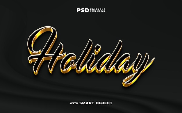 holiday 3d text effect