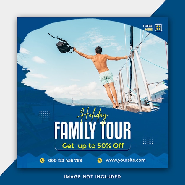 Holiday Family Tour Social Media Instagram Post Template