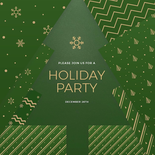 Holiday Party Christmas Tree Concept Party Social Media Post or Flyer