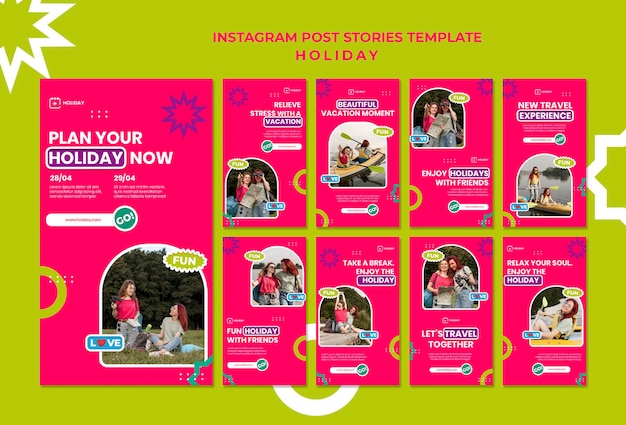 Holiday plans instagram stories template