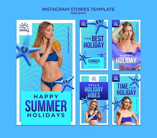 PSD holiday relaxation instagram stories template