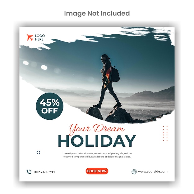 Holiday tour social media or instagram post template