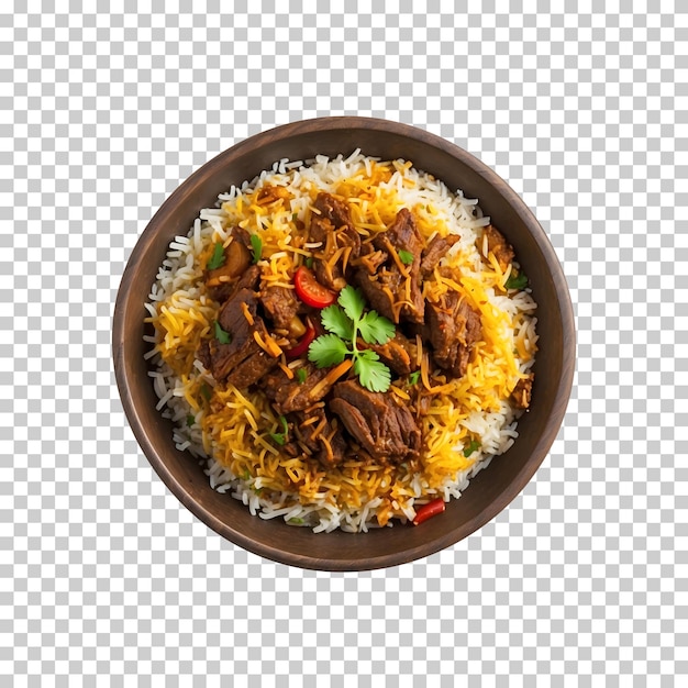 Holiday Treat Delicious Beef Biryani Isolated on a Transparent Background