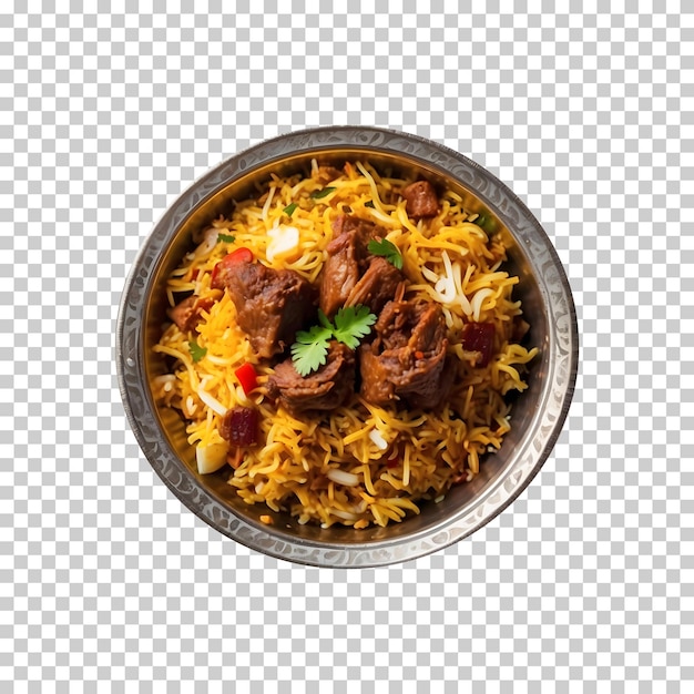 Holiday Treat Delicious Beef Biryani Isolated on a Transparent Background